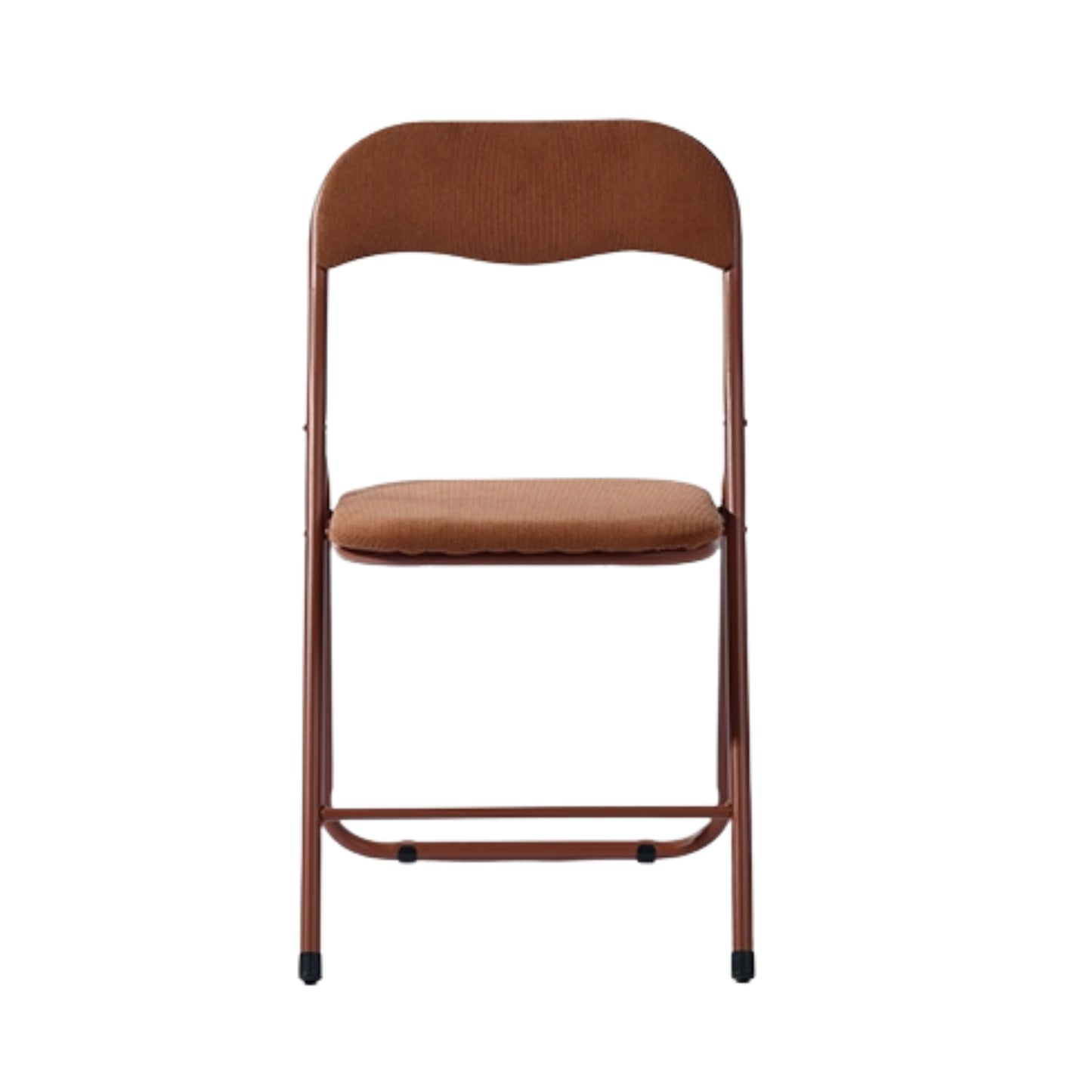 Modern Corduroy Folding Chair, Metal Frame - MANGO CORDUROY ROSE