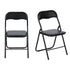 Modern Folding Steel Chair, Cushioned Seat - MANGO BLACK FM