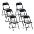 Modern Folding Steel Chair, Cushioned Seat - MANGO BLACK FM