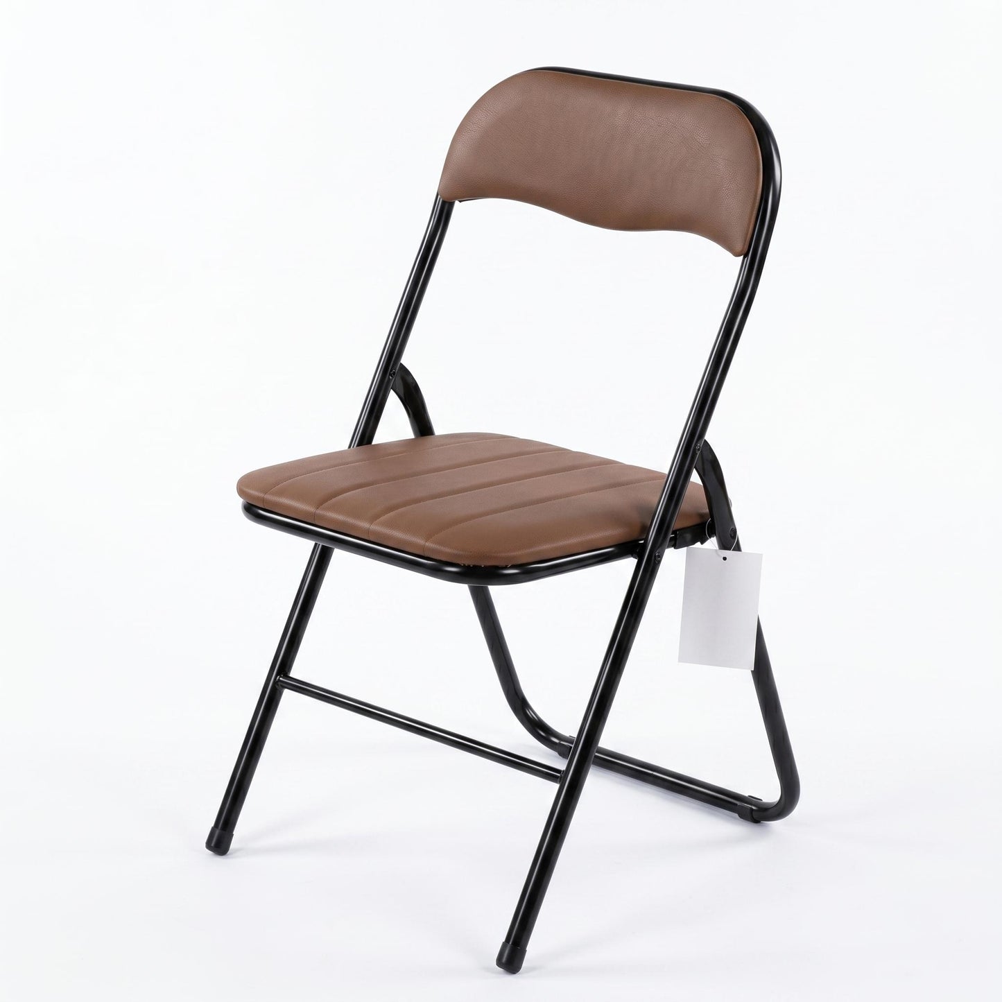 Modern Folding Chair, PU Seat, Space-Saving Design - MANGO PVC BROWN
