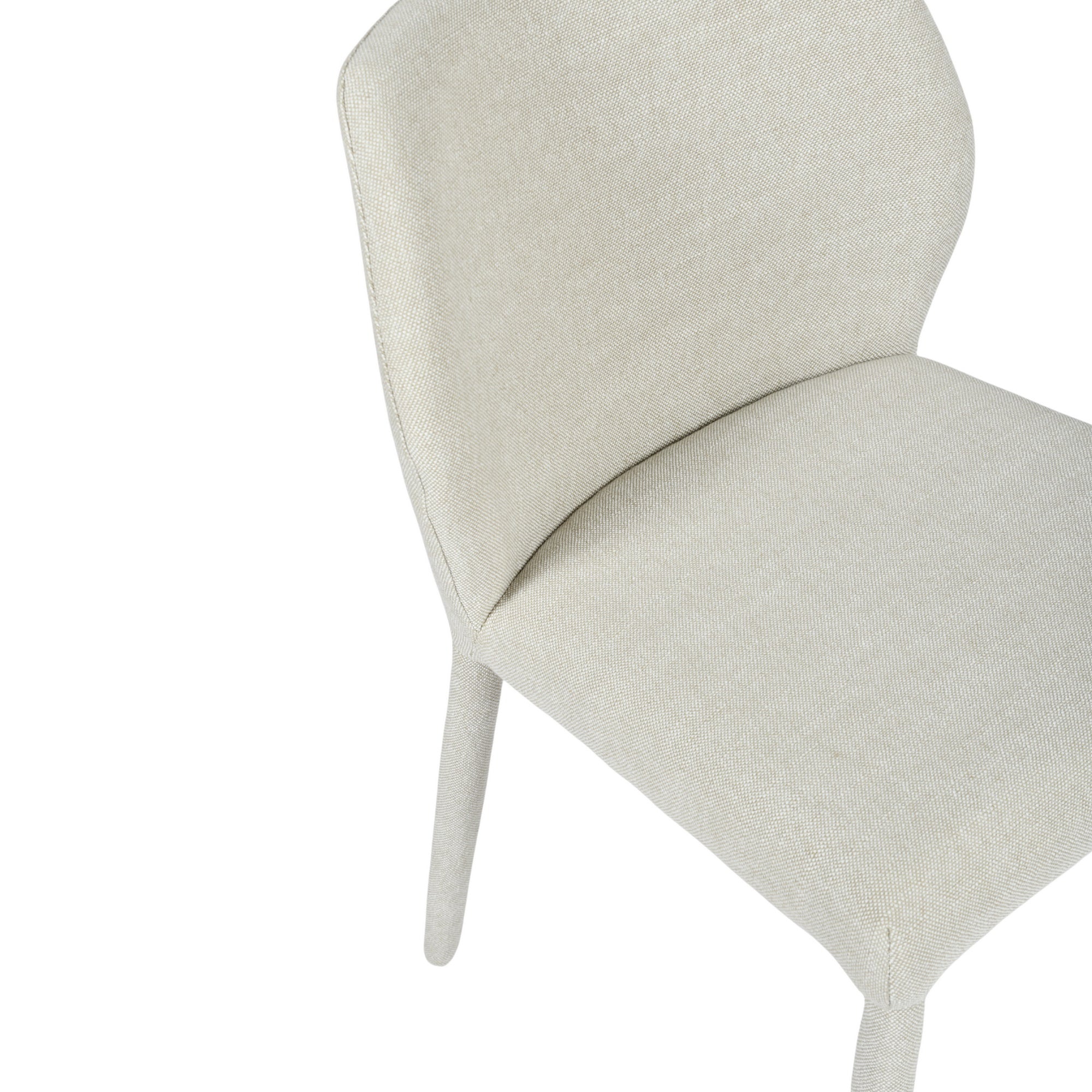 Modern Minimalist Fabric Dining Chair - MATHON BEIGE