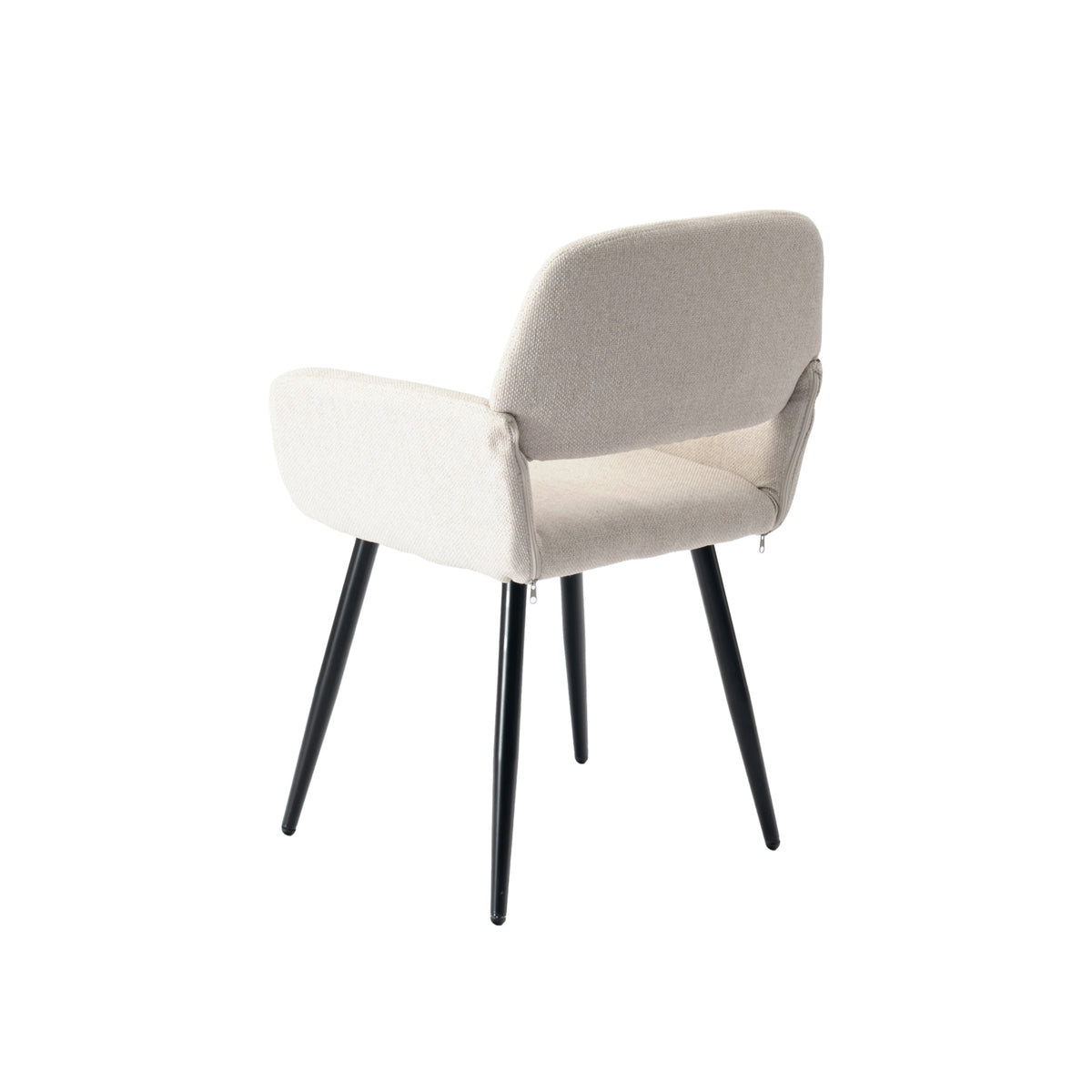 Modern Beige Upholstered, Black Leg Dining Chair - MAYFAIR BEIGE FR