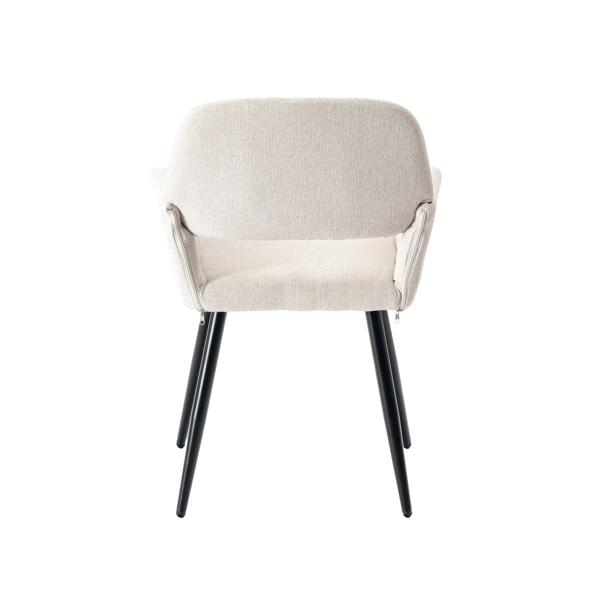 Modern Beige Upholstered, Black Leg Dining Chair - MAYFAIR BEIGE FR