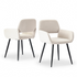Modern Beige Upholstered, Black Leg Dining Chair - MAYFAIR BEIGE FR