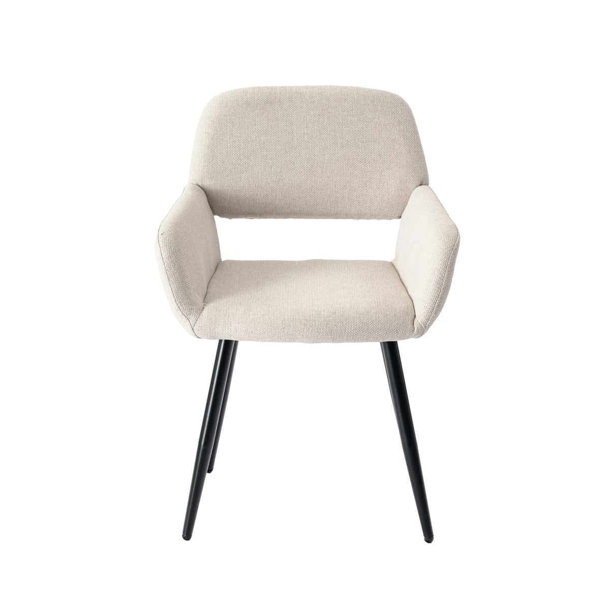 Modern Beige Upholstered, Black Leg Dining Chair - MAYFAIR BEIGE FR