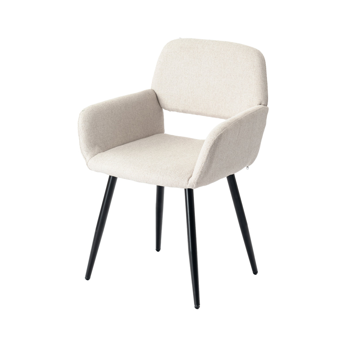 Modern Beige Upholstered, Black Leg Dining Chair - MAYFAIR BEIGE FR