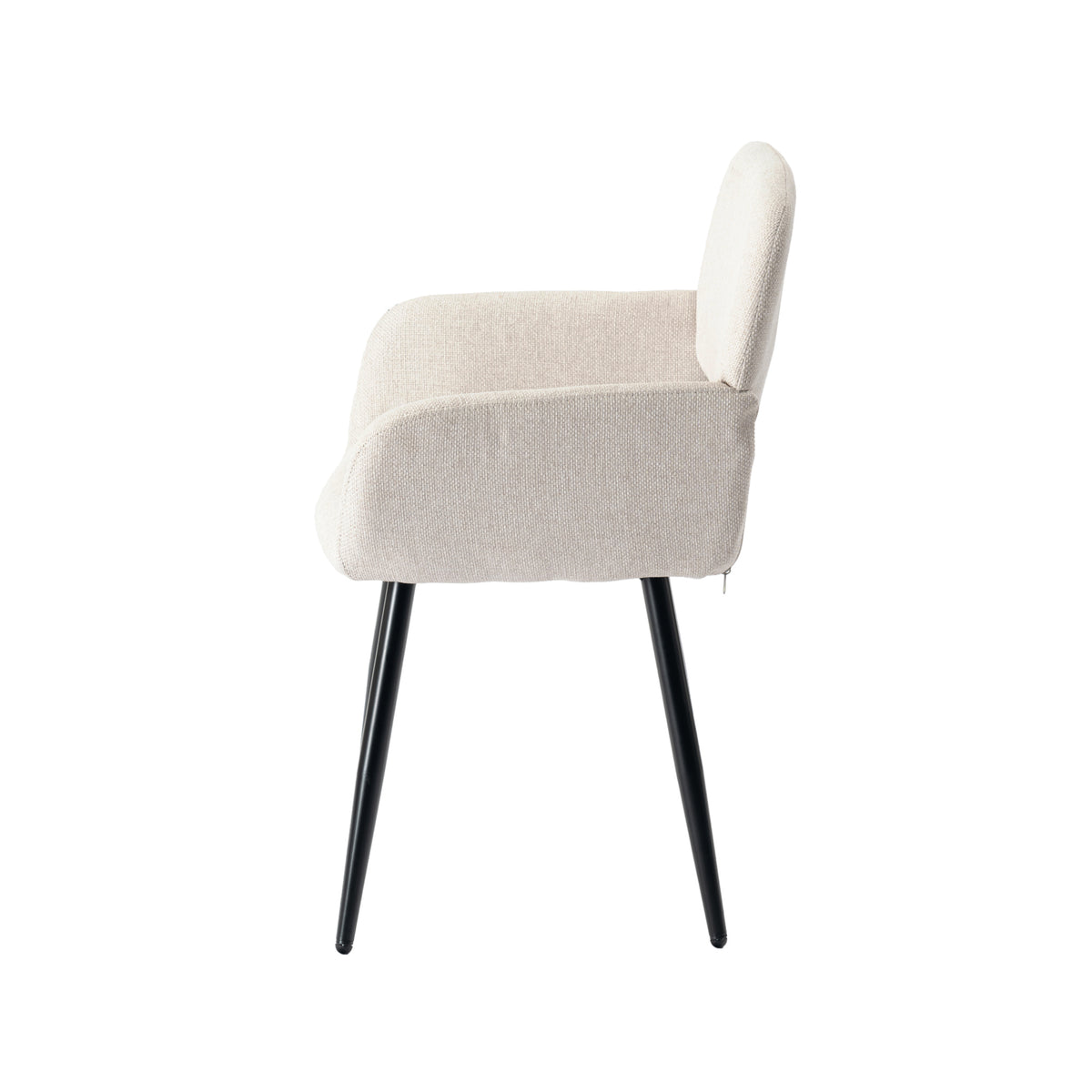 Modern Beige Upholstered, Black Leg Dining Chair - MAYFAIR BEIGE FR