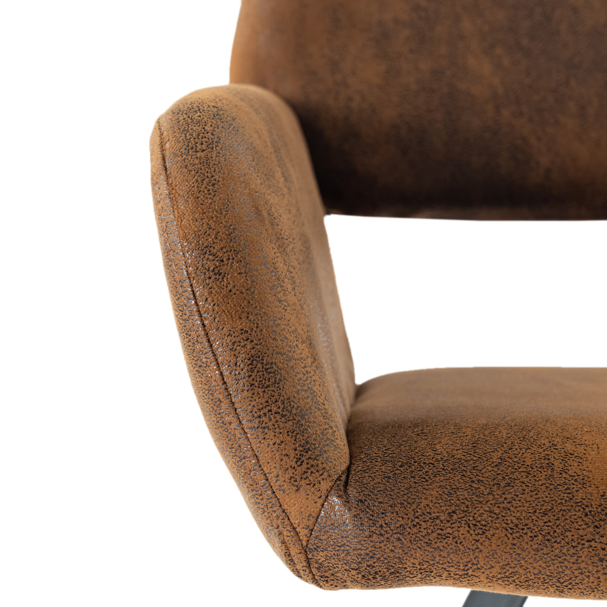Modern Suede Dining Chair, Brown Fabric - MAYFAIR SUEDE BROWN FR