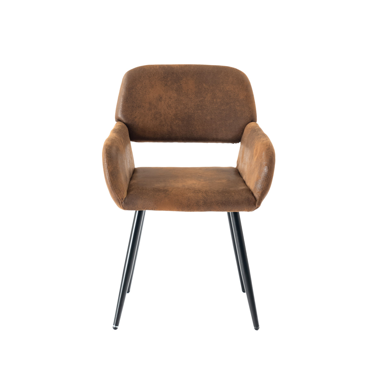 Modern Suede Dining Chair, Brown Fabric - MAYFAIR SUEDE BROWN FR