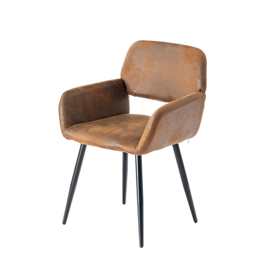 Modern Suede Dining Chair, Brown Fabric - MAYFAIR SUEDE BROWN FR