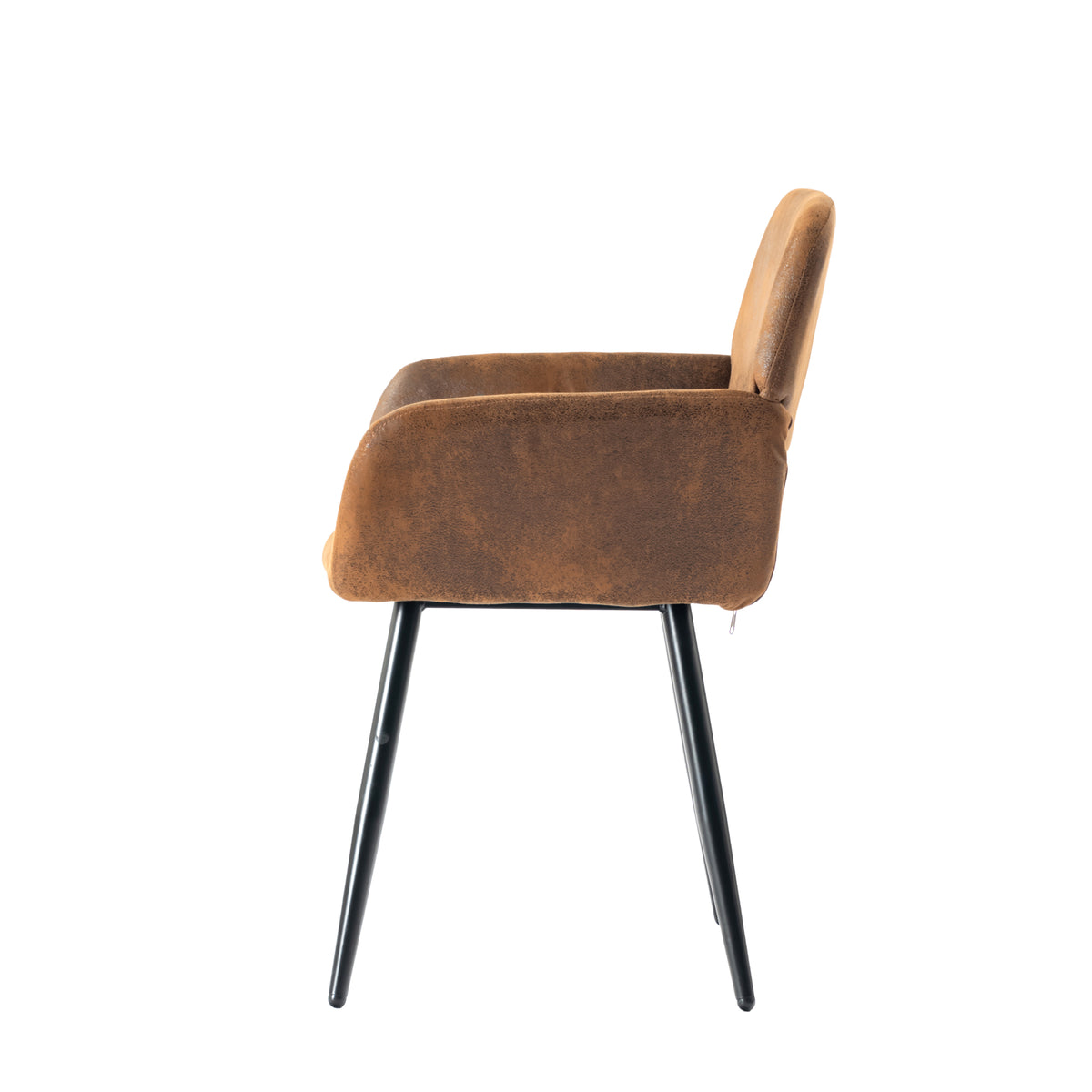 Modern Suede Dining Chair, Brown Fabric - MAYFAIR SUEDE BROWN FR