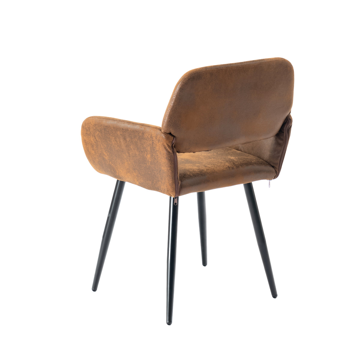 Modern Suede Dining Chair, Brown Fabric - MAYFAIR SUEDE BROWN FR