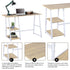 Modern Oak Desk, MDF & Metal Frame - MCGHEE OAK A