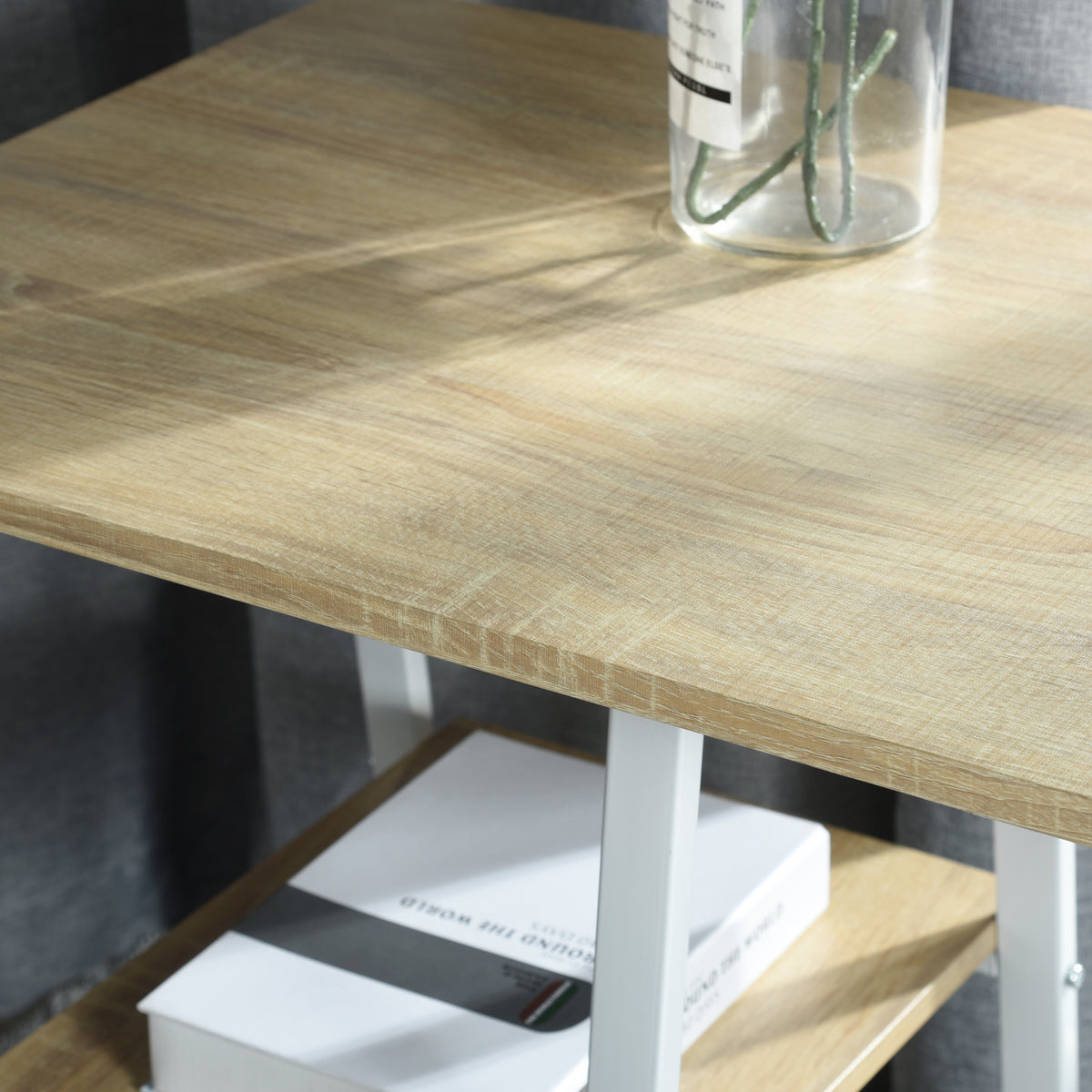 Modern Oak Desk, MDF & Metal Frame - MCGHEE OAK A