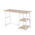 Modern Oak Desk, MDF & Metal Frame - MCGHEE OAK A