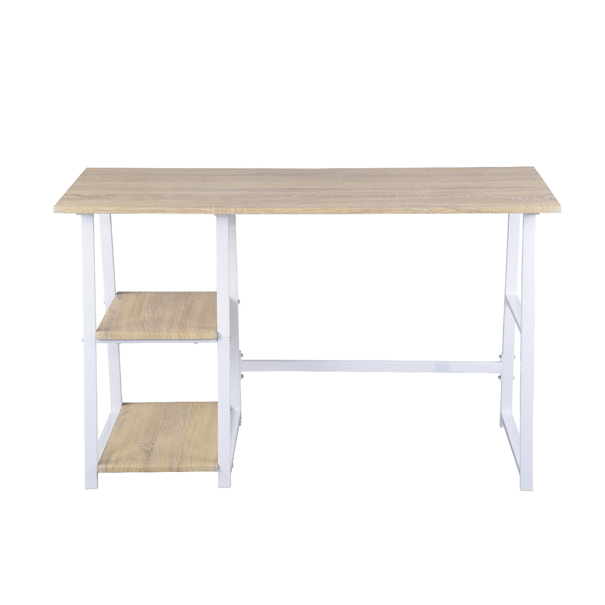 Modern Oak Desk, MDF & Metal Frame - MCGHEE OAK A