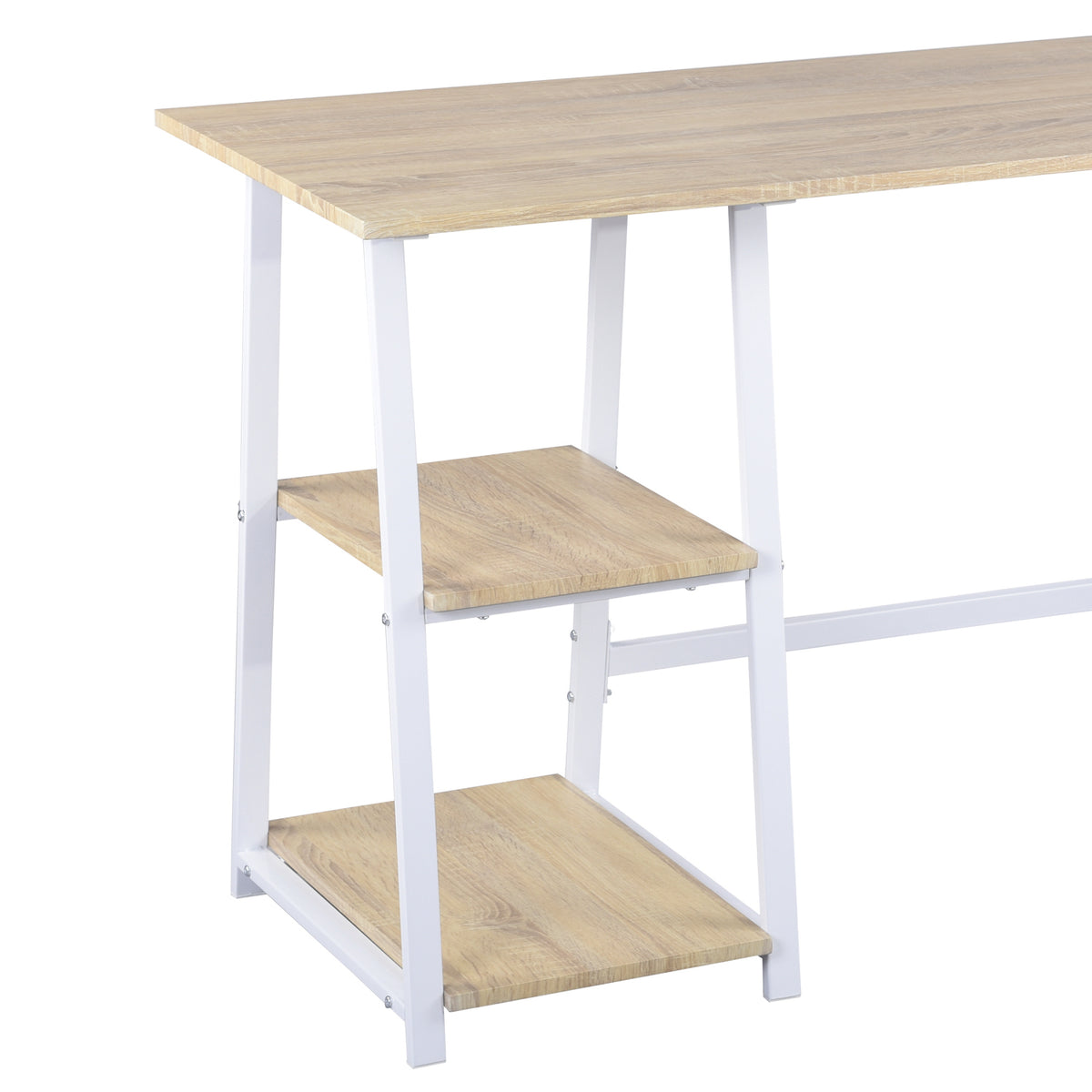 Modern Oak Desk, MDF & Metal Frame - MCGHEE OAK A