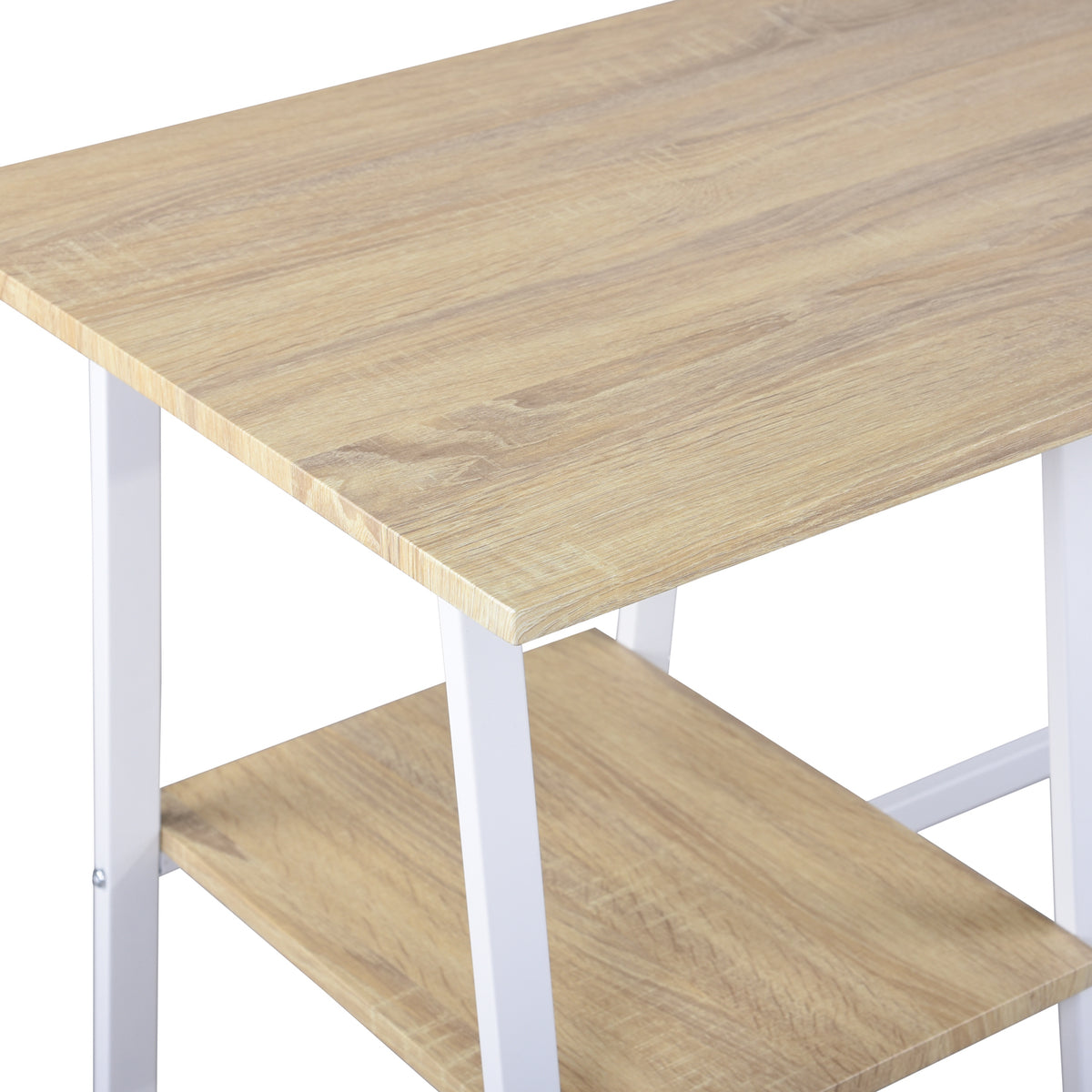 Modern Oak Desk, MDF & Metal Frame - MCGHEE OAK A