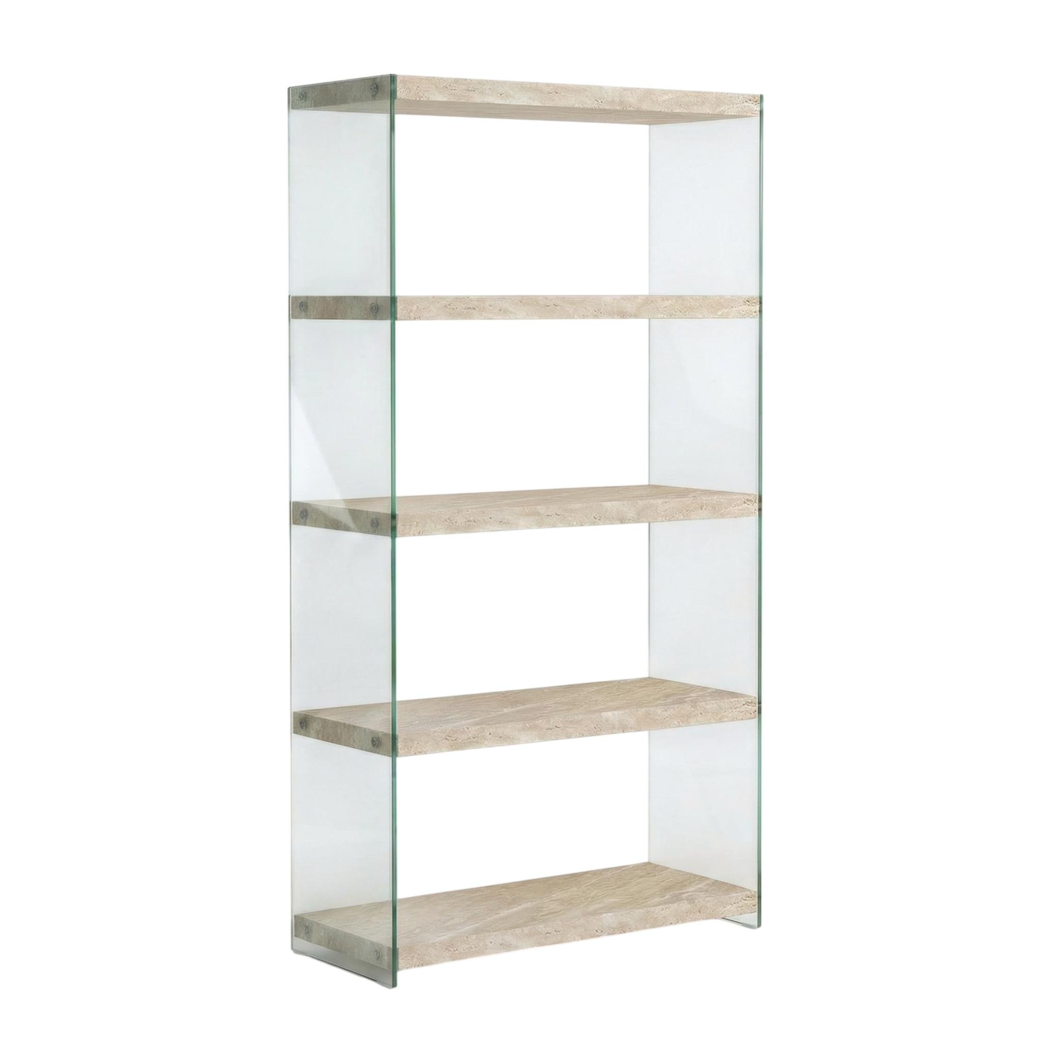 Modern Beige Shelf, Hollow Panel Design - MELROSE TRAVERTINE