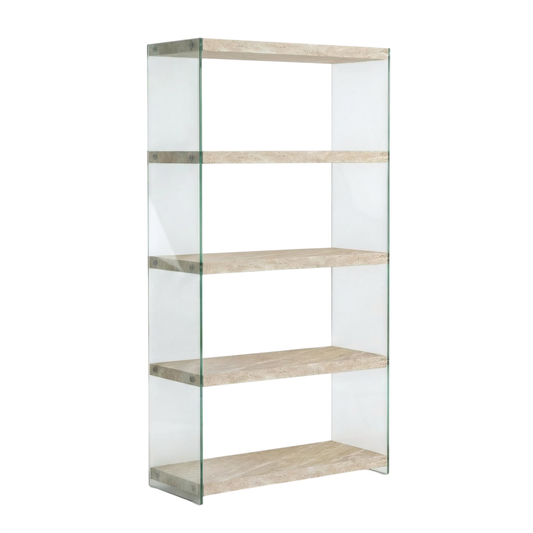 Modern Beige Shelf, Hollow Panel Design - MELROSE TRAVERTINE