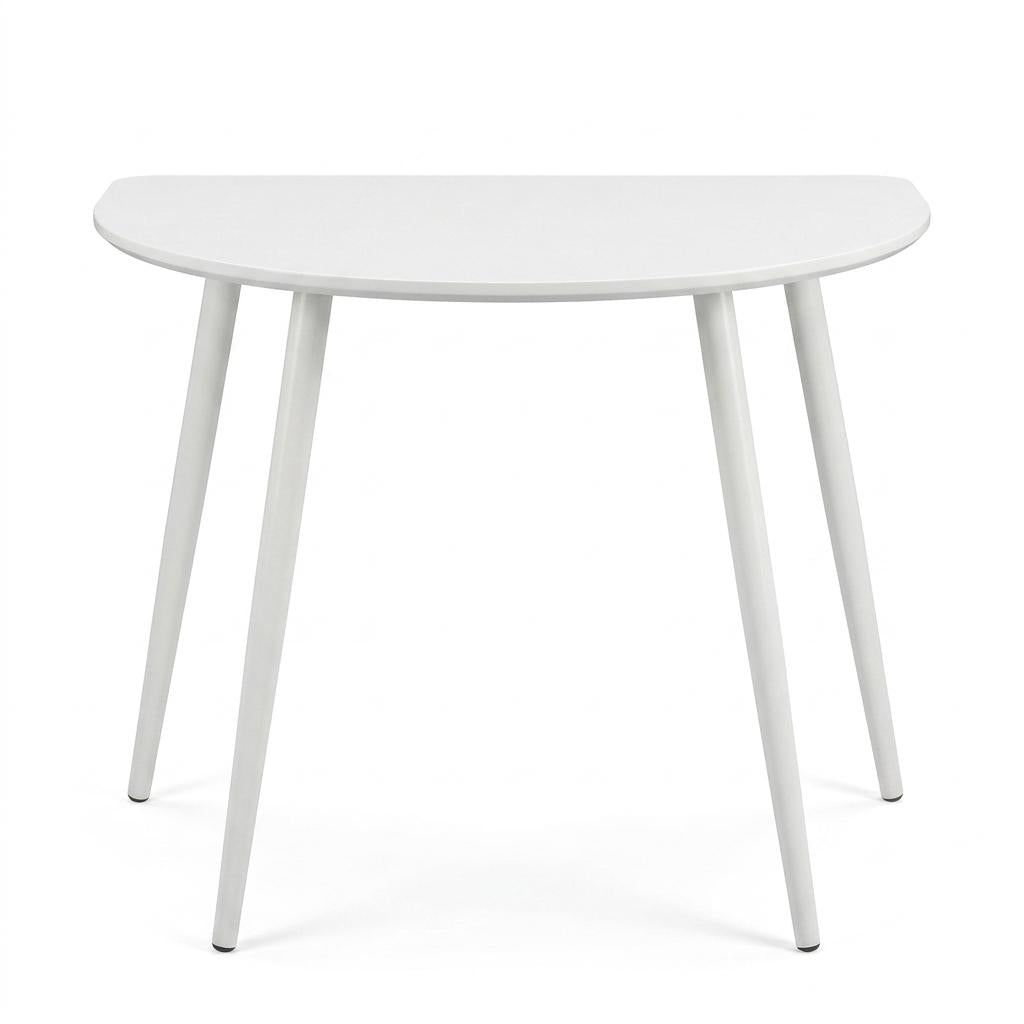 Modern Semiellipse Dining Table, MDF & Steel - MENNO