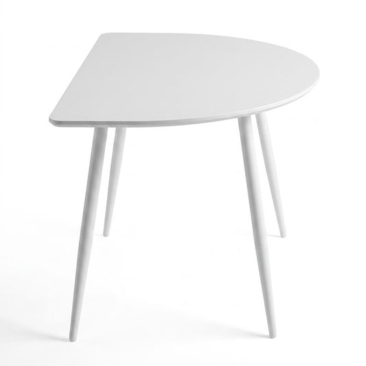 Modern Semiellipse Dining Table, MDF & Steel - MENNO