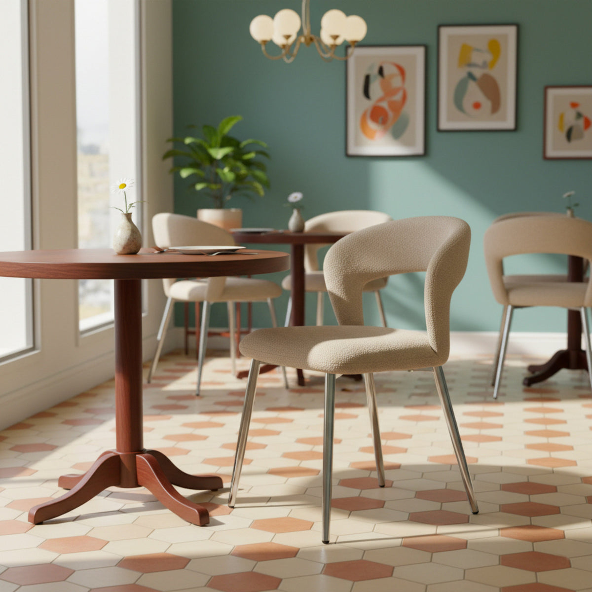 Modern Dining Accent Chair, Sleek Design - MIKOQ