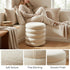 Modern White Ottoman, Lambswool Upholstery - MOLLY WHITE