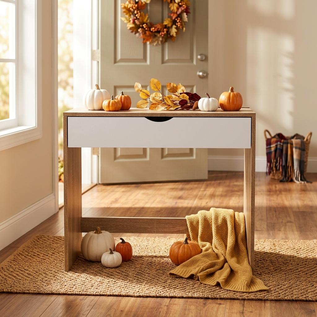 Modern Space-Saving MDF Desk - MUSK OAK