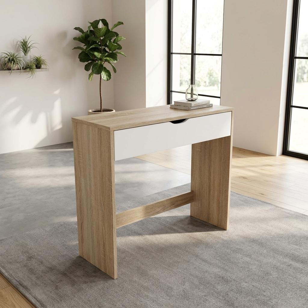 Modern Space-Saving MDF Desk - MUSK OAK