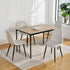 Modern Beige Fabric Dining Chair – Black Metal Leg