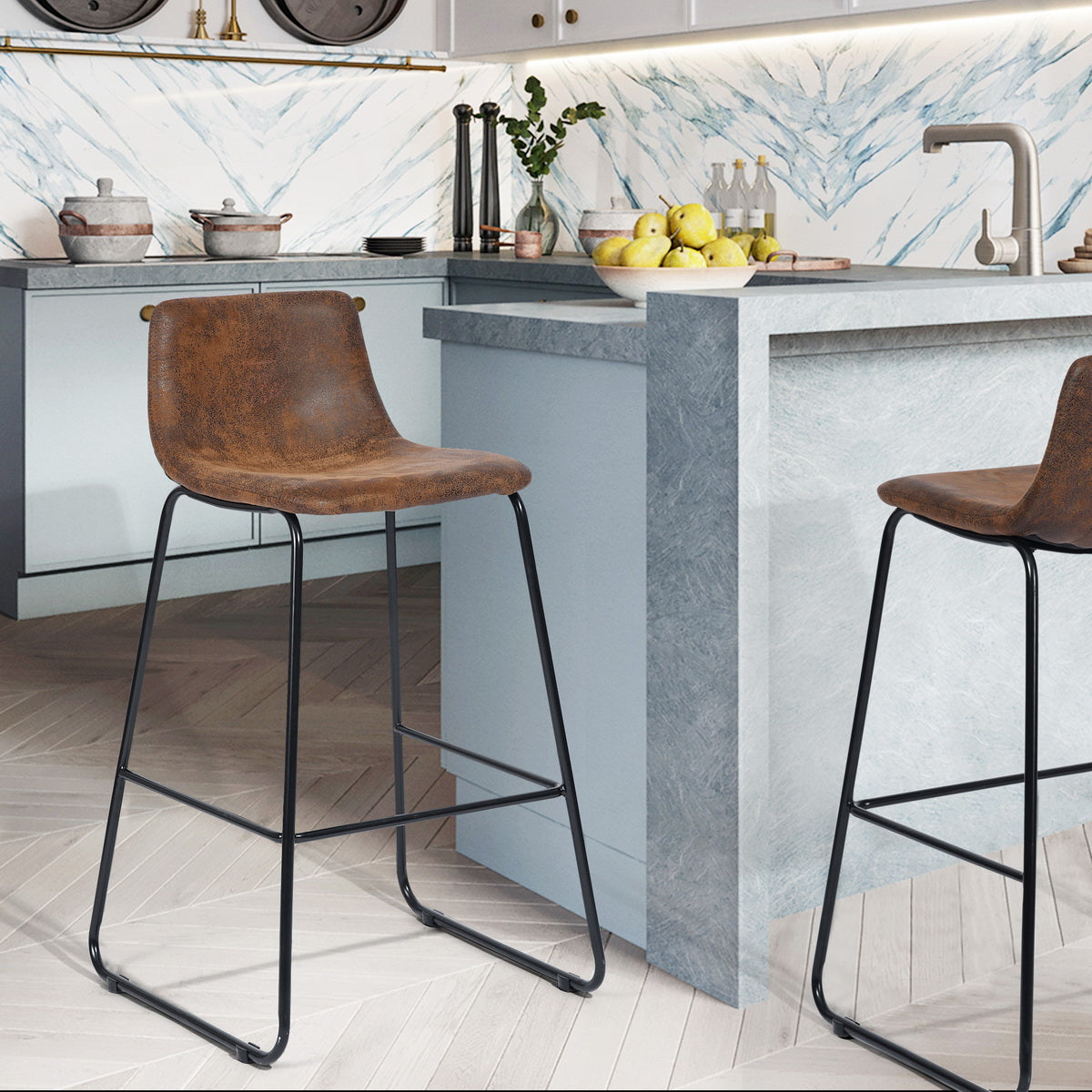 Nandez Suede Bar Stool