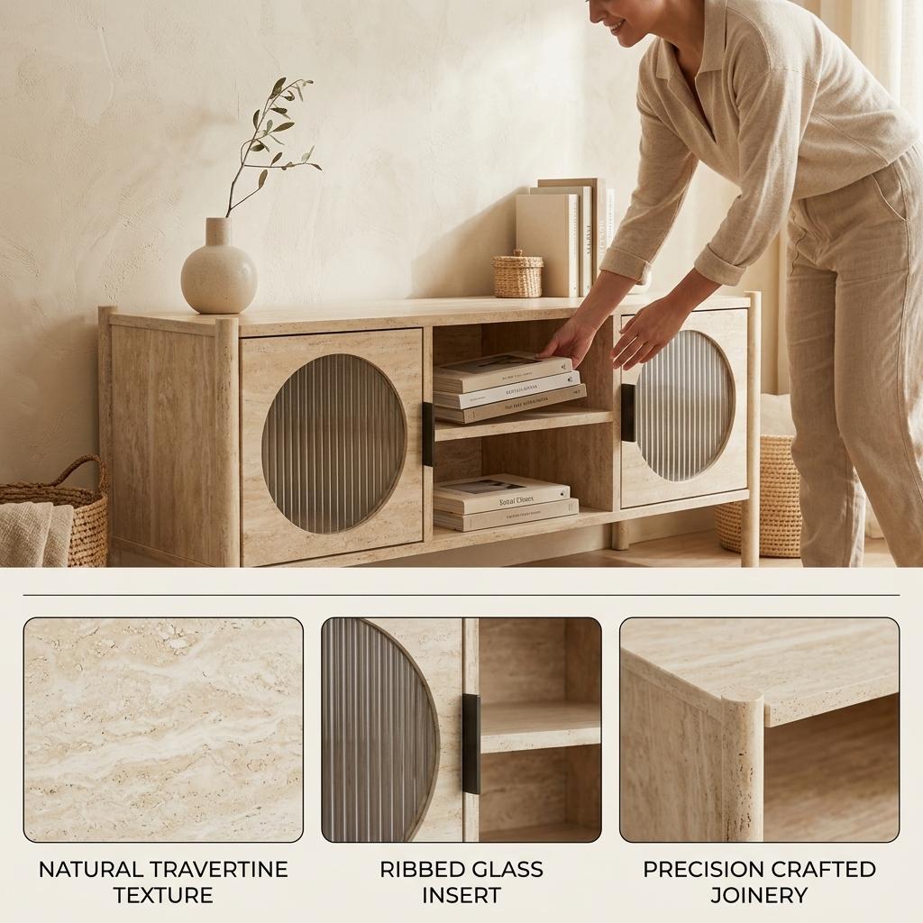 Modern Minimalist TV Stand, Space-Saving Storage - NAUHLES