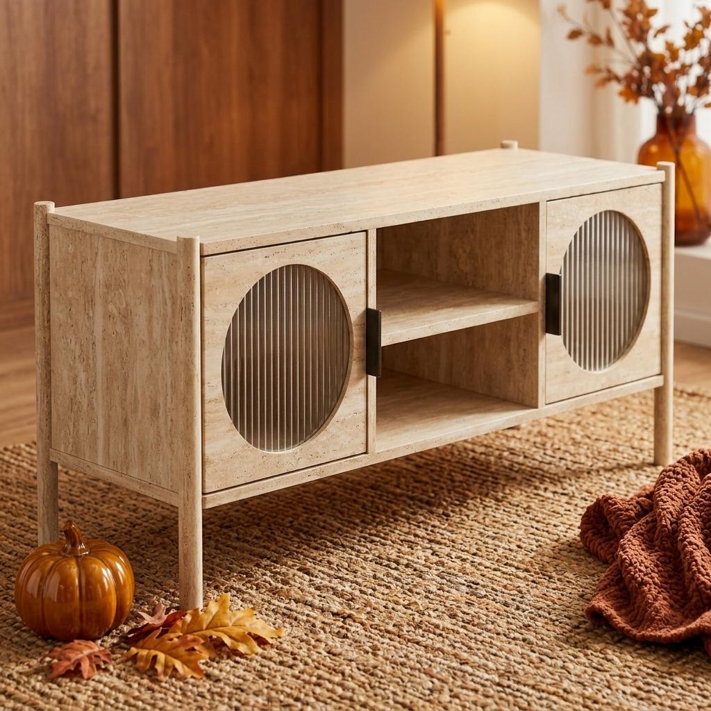 Modern Minimalist TV Stand, Space-Saving Storage - NAUHLES