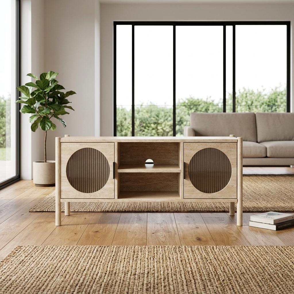 Modern Minimalist TV Stand, Space-Saving Storage - NAUHLES