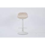 nichads - orange barstool - upholstered compact seating or footrest