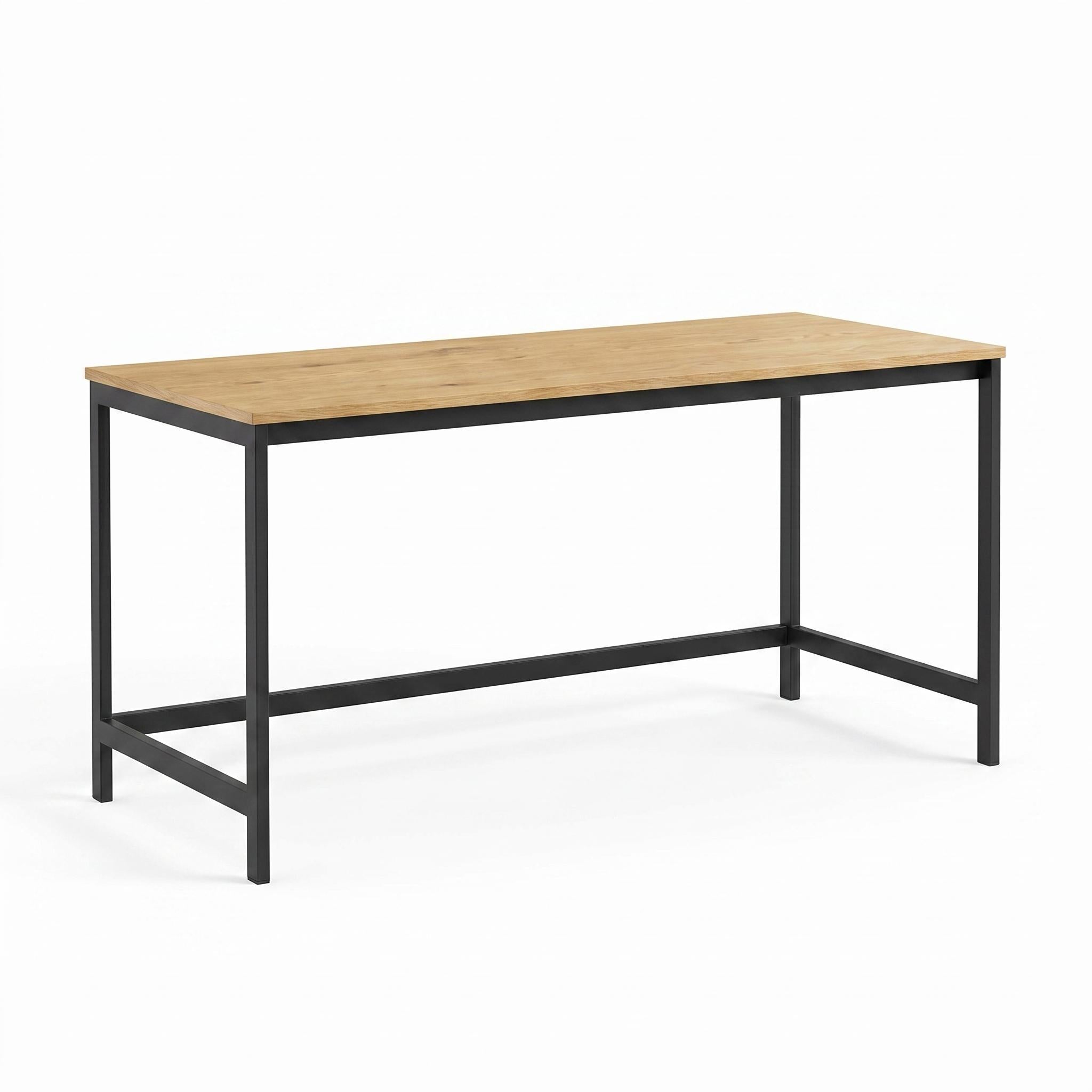Modern Minimalist Office Desk, Melamine Board & Iron Frame - NORIX