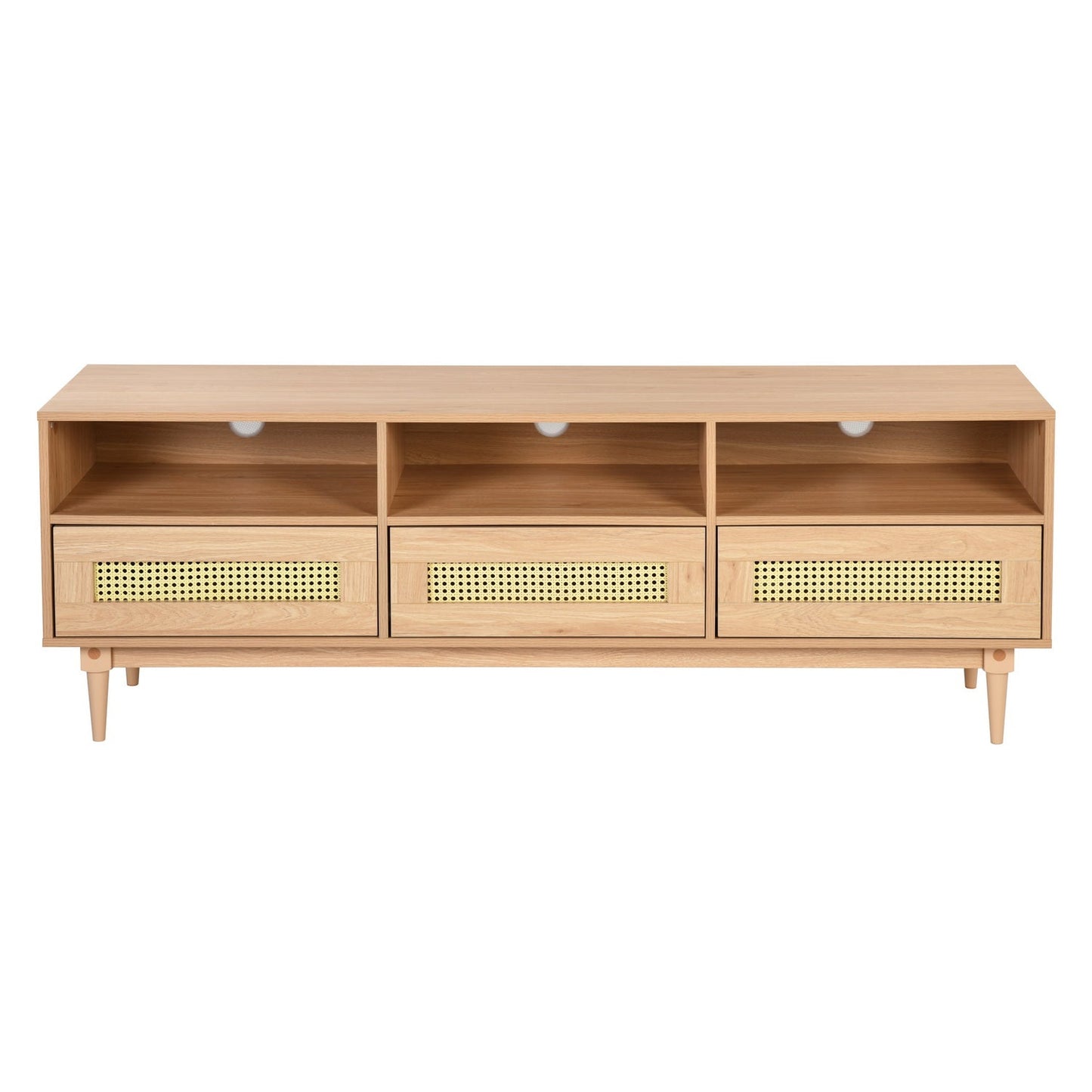 Obert Faux Rattan Entertainment Center