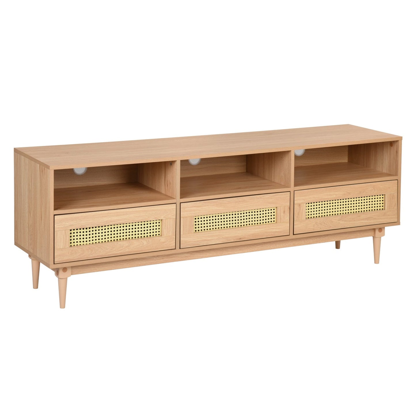 Obert Faux Rattan Entertainment Center