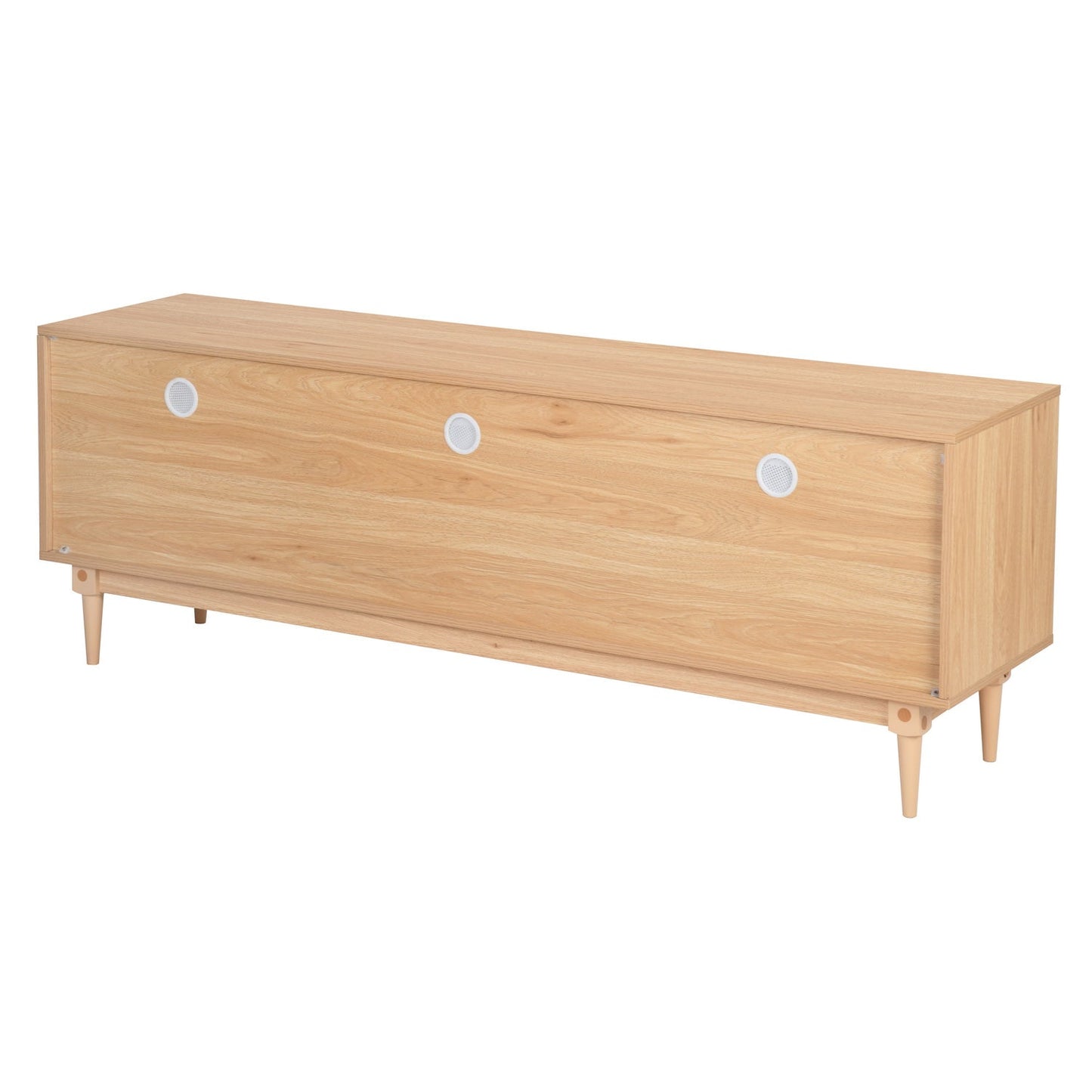 Obert Faux Rattan Entertainment Center