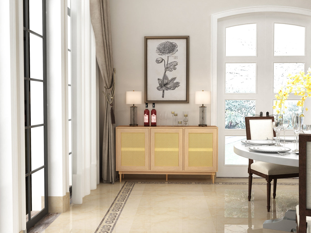 Oppelt Faux Rattan Accent Cabinets