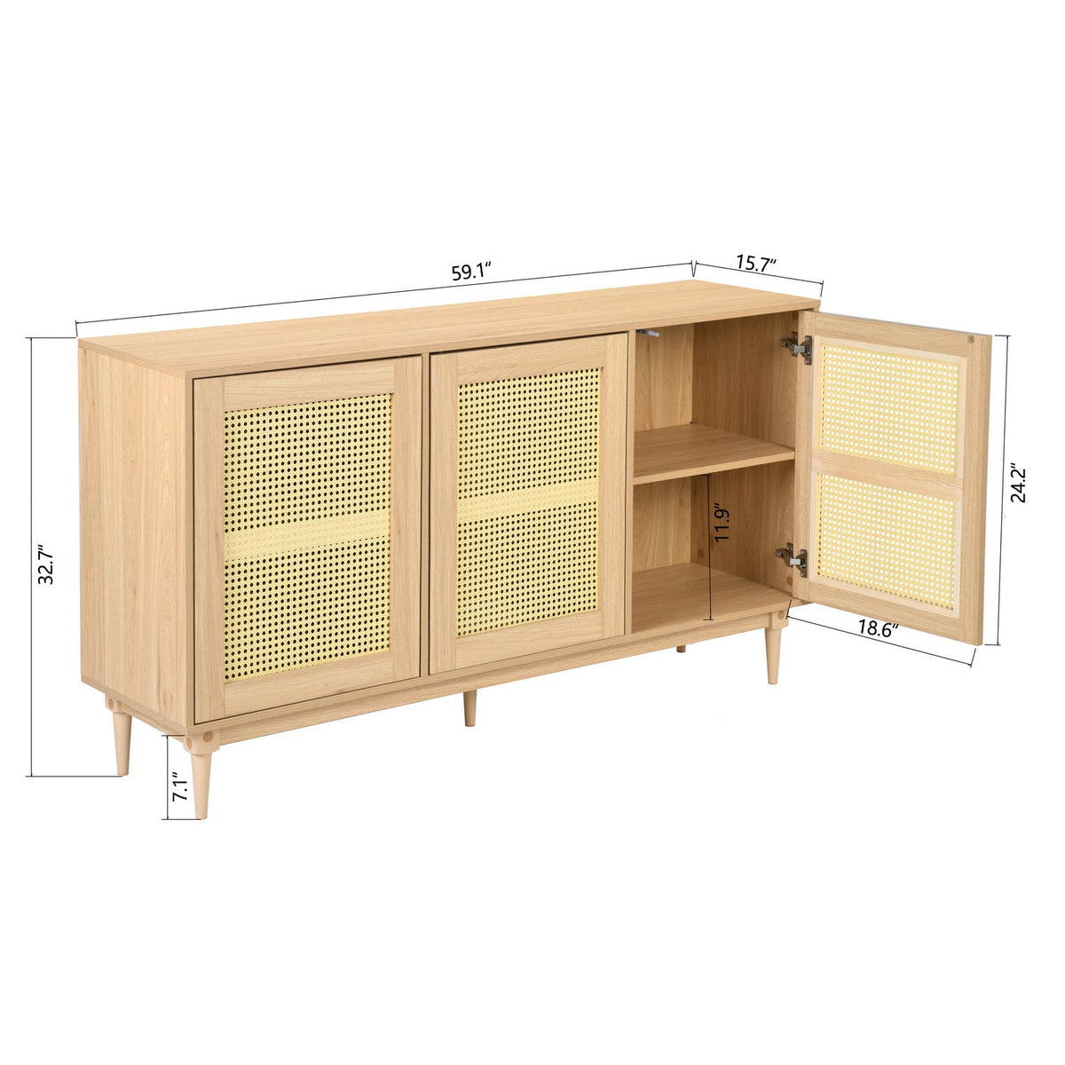 Oppelt Faux Rattan Accent Cabinets