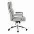 Modern Ergonomic Office Chair, Chrome Armrest & Grey Fabric - ORANTO