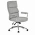 Modern Ergonomic Office Chair, Chrome Armrest & Grey Fabric - ORANTO
