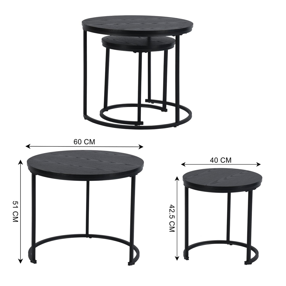 Osric Round Shape Nest Table Set
