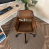 Modern Suede Office Chair, Adjustable Brown Black - ROSS KD SUEDE