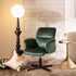Modern Velvet Office Chair, Adjustable Swivel - THOMASINA RELAX GREEN