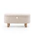 Modern Storage Bench, Teddy Fabric & Wooden Frame - PAIVA