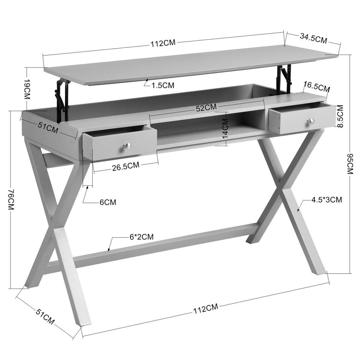 Parca Lift Up Working Table
