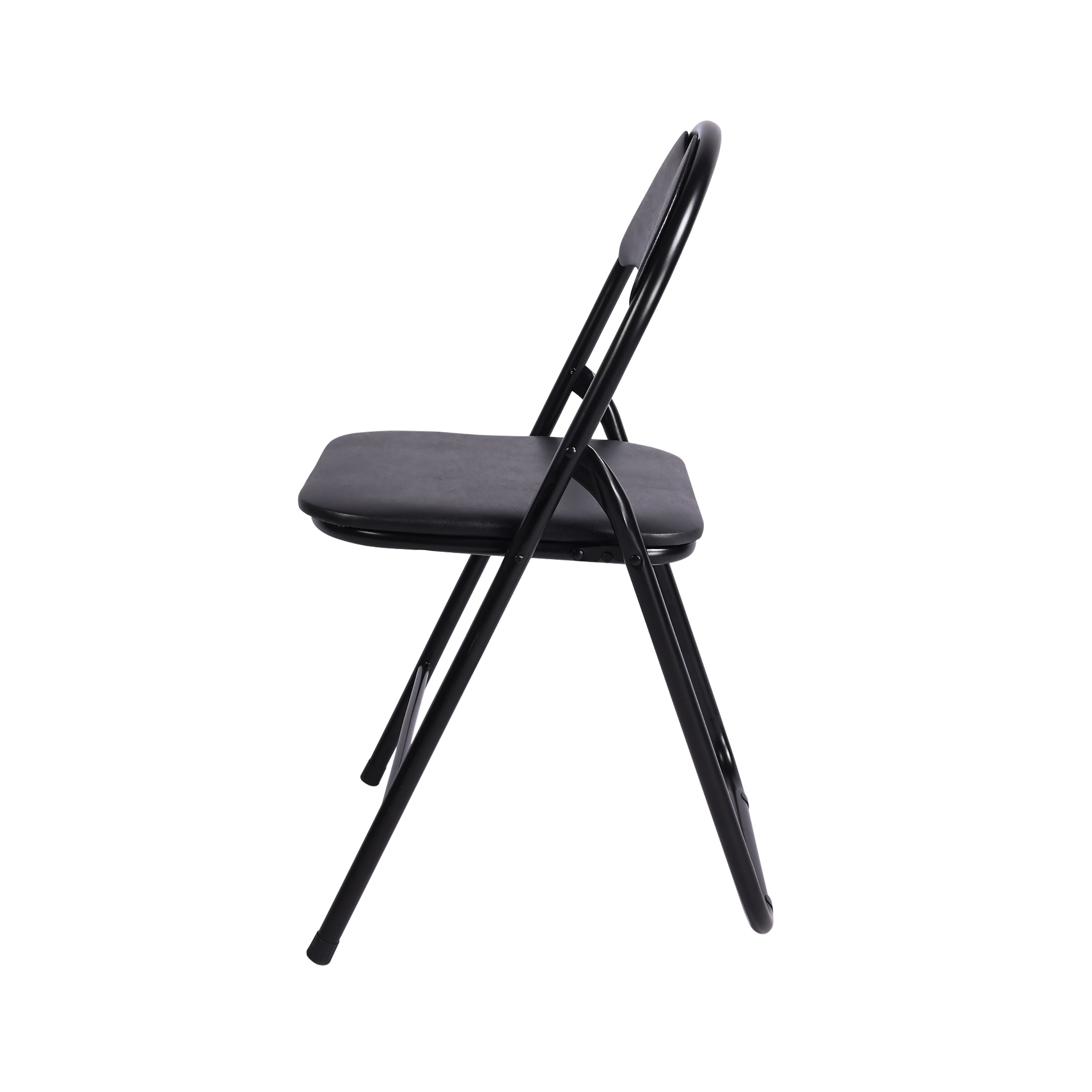 Modern Black PVC Dining Chair Set - 6PCS